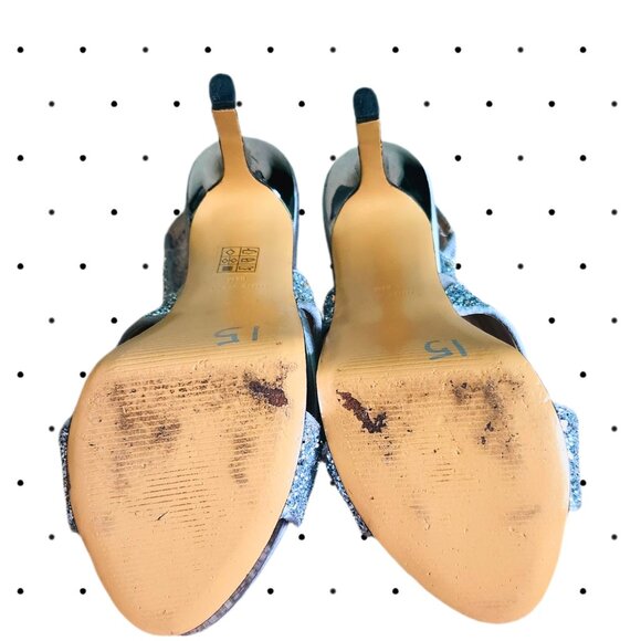 Nine West silver glitter slingback high heels - Picture 3 of 7